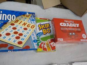 lot 214 image: Bingo, Skip Bo, and Im a Little Crabby Games