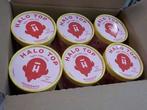 lot 291 image: 12 Halo Top Individual Strawberry Cake Mix just add water and microwave