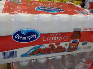 lot 316 image: 24 pack Ocean Spray Cranberry Juice- 10 oz bottles