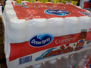 lot 318 image: 24 pack Ocean Spray Cranberry Juice- 10 oz bottles