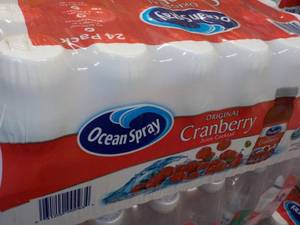lot 319 image: 24 pack Ocean Spray Cranberry Juice- 10 oz bottles