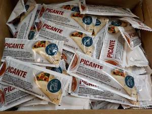 lot 322 image: 2 Boxes 400 packets Picante Sauce...