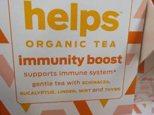 lot 326 image: 6 boxes x 16 each caffeine free Helps Organic Tea Immunity Boost