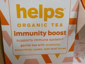 lot 328 image: 6 boxes x 16 each caffeine free Helps Organic Tea Immunity Boost