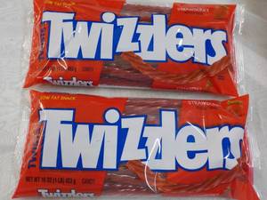 lot 335 image: 2 x 14 oz Bags Twizzlers Strawberry...