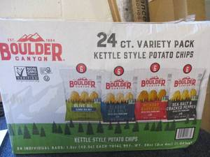 lot 100 image: Boulder Canyon Chips- variety Pack 24 bags
