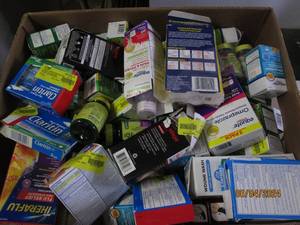 lot 17 image: box of medicine some in date some out of date