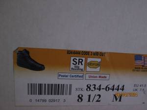 lot 58 image: thorogood size 8 12 m code 3 midcut shoesboots