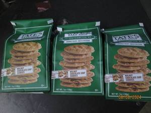 lot 66 image: 3 bags of tates bake shop walnut chocolate chip cookies best buy date of april 2024 7 oz