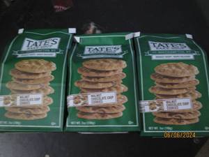 lot 70 image: 3 bags of tates bake shop walnut chocolate chip cookies best buy date of april 2024