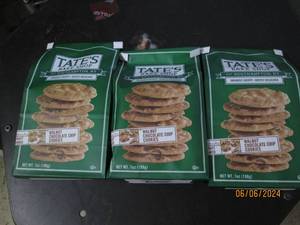 lot 71 image: 3 bags of tates bake shop walnut chocolate chip cookies best buy date of april 2024