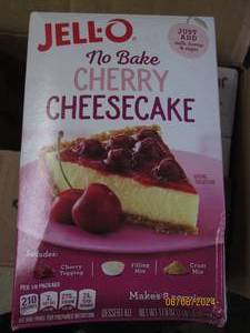 lot 99 image: case of 5 jello no bake cherry cheese cake 17.8 oz per box best buy dat of july 2024
