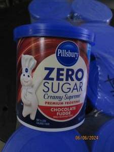 lot 114 image: case of pillsbury zero sugar chocolate fudge frosting 8 15 oz canisters in case best buy datre of 22024