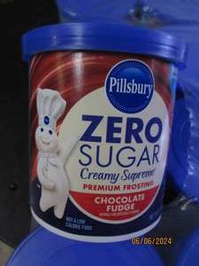 lot 115 image: case of pillsbury zero sugar chocolate fudge frosting 8 15 oz canisters in case best buy datre of 22024