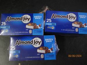 lot 118 image: 3 packages of 256oz pantry pack almond joys best buy date of 12024