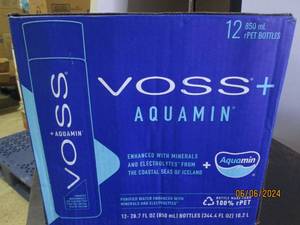 lot 129 image: case of voss aquamin enhanced with minerals water 1228.7floz bottles best buy date of 102024