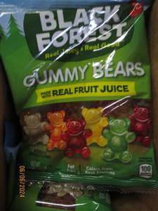 lot 143 image: case of 124.5 oz bags of black forest gummy bears best buy date of 42023