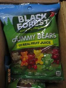 lot 144 image: case of 124.5 oz bags of black forest gummy bears best buy date of 42023