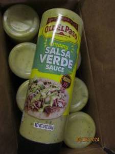 lot 172 image: case of 8 old elpaso creamy salsa verde sauce 9 oz bottles best buy date 22024