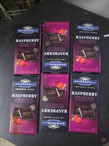 lot 200 image: 6 ghirardelli intense dark raspberry candy bars best buy date of 122024
