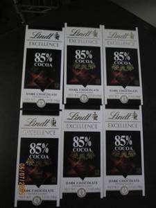 lot 202 image: 6 lindt cocoa dark chocolate bars best buy date of 62024