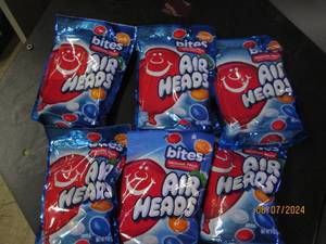 lot 203 image: 69oz bags of air heads bites best buy date of 12024