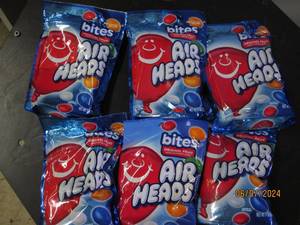 lot 204 image: 69oz bags of air heads bites best buy date of 12024