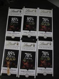 lot 241 image: 6 lindt coca dark chocolate bars best buy date of 52024