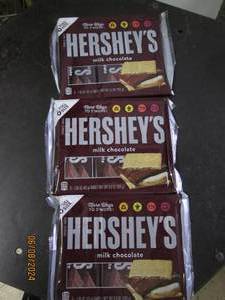 lot 288 image: 39.3 oz packages of hersheys milk chocolate 6 bars each package
