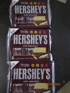 lot 291 image: 39.3 oz packages of hersheys milk chocolate 6 bars each package