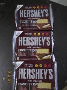 lot 296 image: 39.3 oz packages of hersheys milk chocolate 6 bars each package