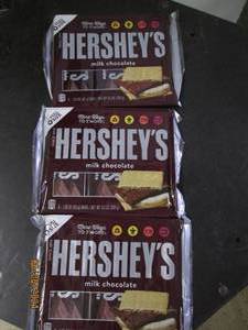 lot 297 image: 39.3 oz packages of hersheys milk chocolate 6 bars each package