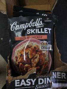 lot 163 image: case of 611oz campbells sauces skillet sesame chicken