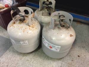 lot 138 image: 3 Empty #20 Propane Cylinders