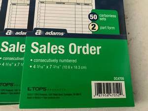 Sales Order Receipt Books