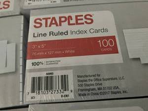 Bulk Index Cards