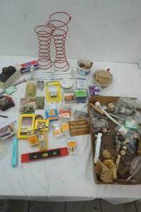 lot 19 image: Variety of Hardware, Red Springs, nails, screws, leveler, and more