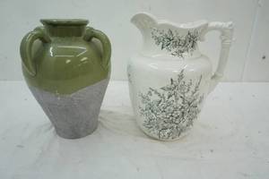 lot 25 image: Ceramic Vase and a Vintage Pitcher