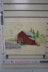 lot 81 image: Barn Picture With Water Wheel