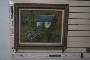 lot 82 image: Wood Framed Signed Painting