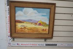 lot 86 image: Framed Farm Landscape Signed