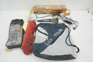 lot 89 image: Electric BBQ Lighter, California Car Duster, Scraper, alarm clock, and wallet