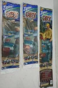 lot 133 image: New Ziploc Heavy Duty Reusable Dry Bags, 2-XL 4 bags and 1 -XXL 3 Bags