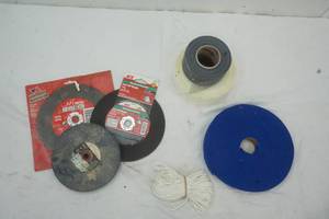 lot 179 image: Grinding Discs, sheetrock tape, string and webbing