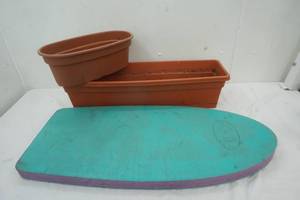 lot 196 image: Two Outside Planters and a Maui Board
