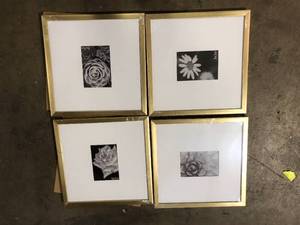 StyleWell Gold Frame with White Matte Gallery Wall Picture Frames (Set of 4)  Customer Returns See Pictures