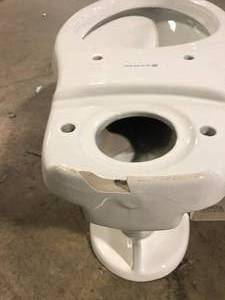 Glacier Bay 12 inch Rough In Two-Piece 1.1 GPF1.6 GPF Dual Flush Elongated Toilet in White Seat Included DAMAGE  Customer Returns See Pictures