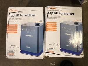 Lot of 2 Crane Warm and Cool Mist Top Fill Humidifier 1.2 Gallon Tank Customer Returns See Pictures