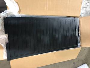 Large 49 in. Length Black Plastic Outdoor Storage Ottoman    Customer Returns See Pictures