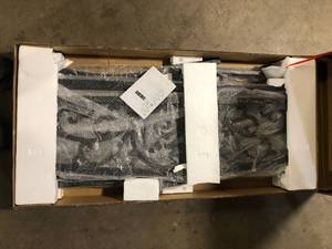 lot 27 image: Outsunny 50 in. Blossoming Pattern Garden Decorative Metal Patio Park Bench with Beautiful Floral Design and Comfortable Build   Customer Returns See Picture
